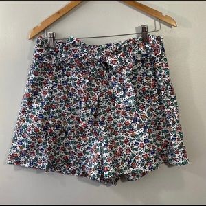 J. Crew Floral shorts with Tie Waist